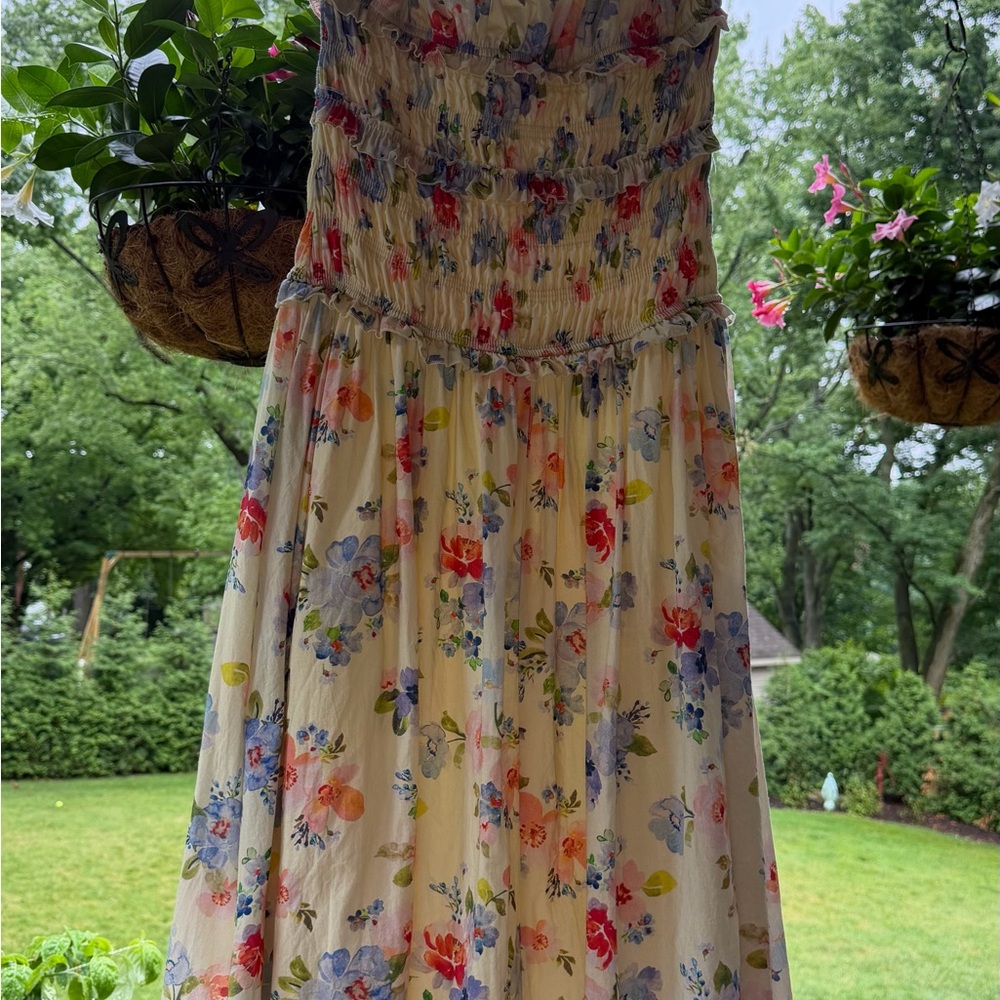 Petal & Pup Yellow Floral Midi Dress - Picture 9 of 9